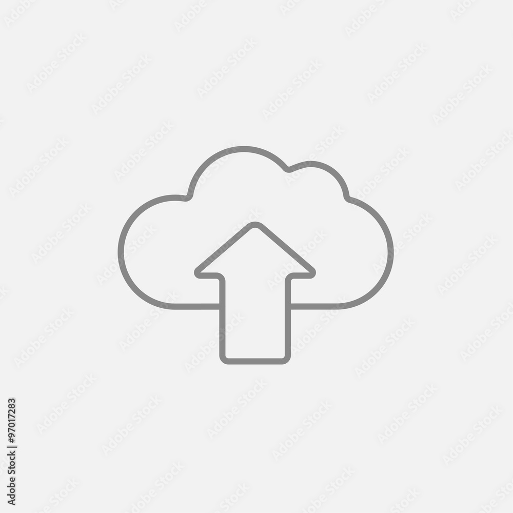 Cloud with arrow up line icon. Cloud with arrow up line icon.