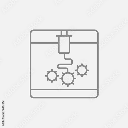 Tree D printing line icon.