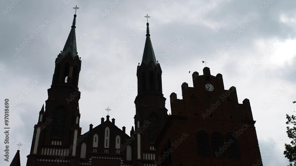 video-stock-collegiate-church-of-the-holy-trinity-in-myszyniec