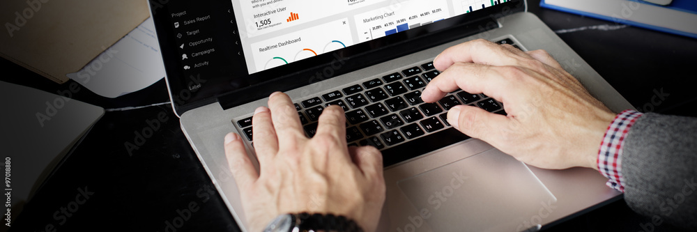 Businessman Using Laptop Working Thinking Concept Businessman Using Laptop Working Thinking Concept