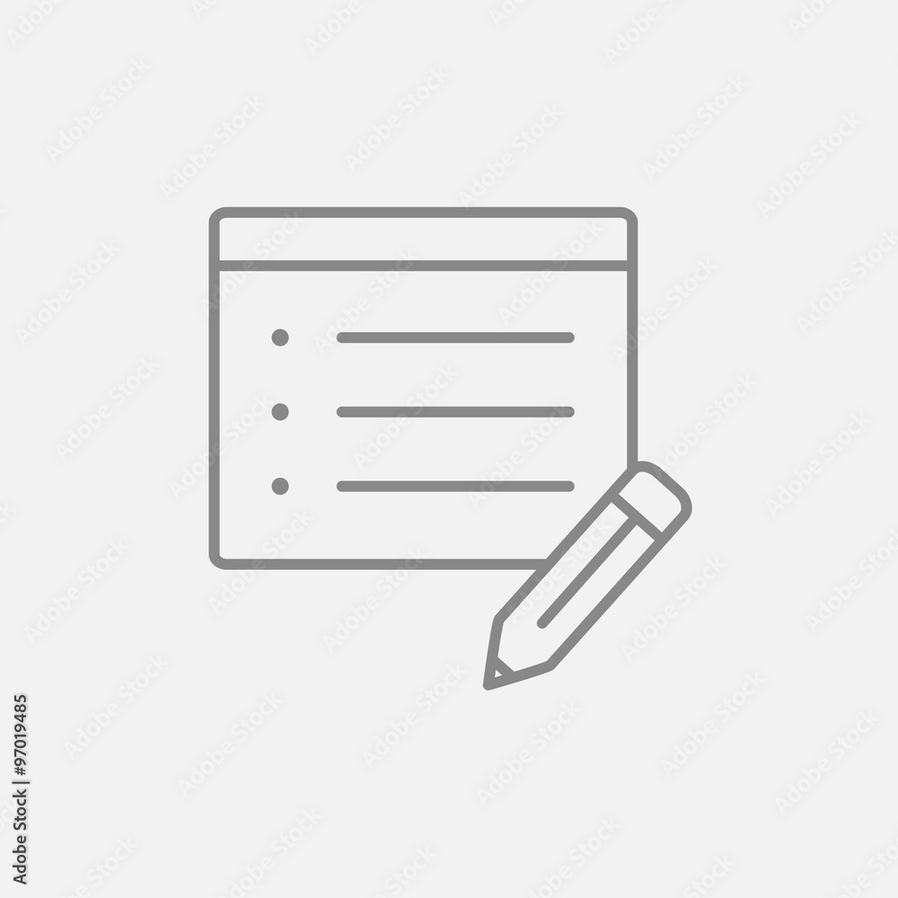 Taking note line icon. Taking note line icon.
