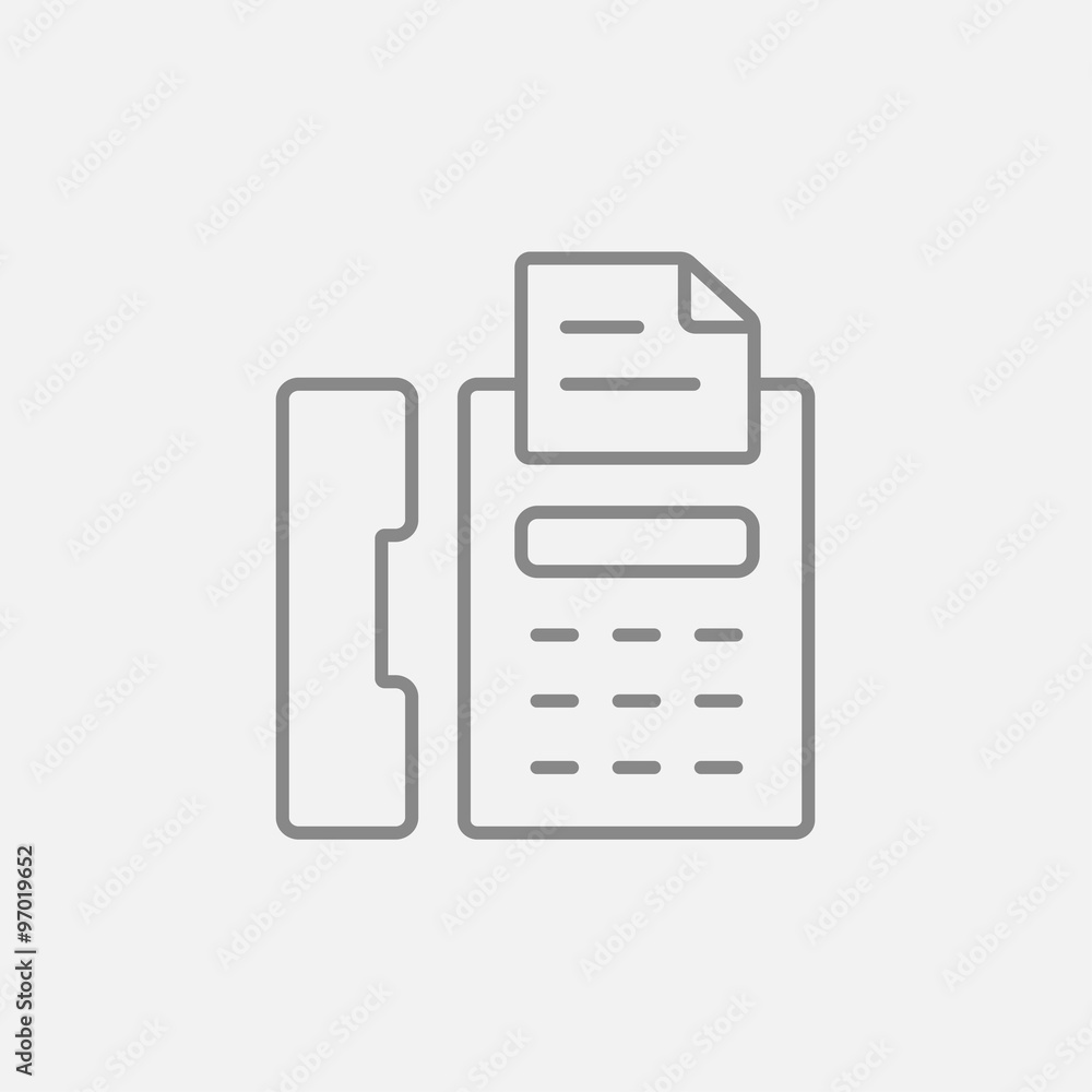 Fax machine line icon. Fax machine line icon.