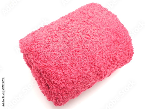 pink towel on a white background