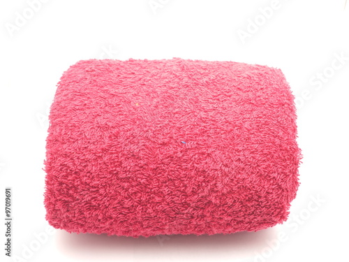 pink towel on a white background