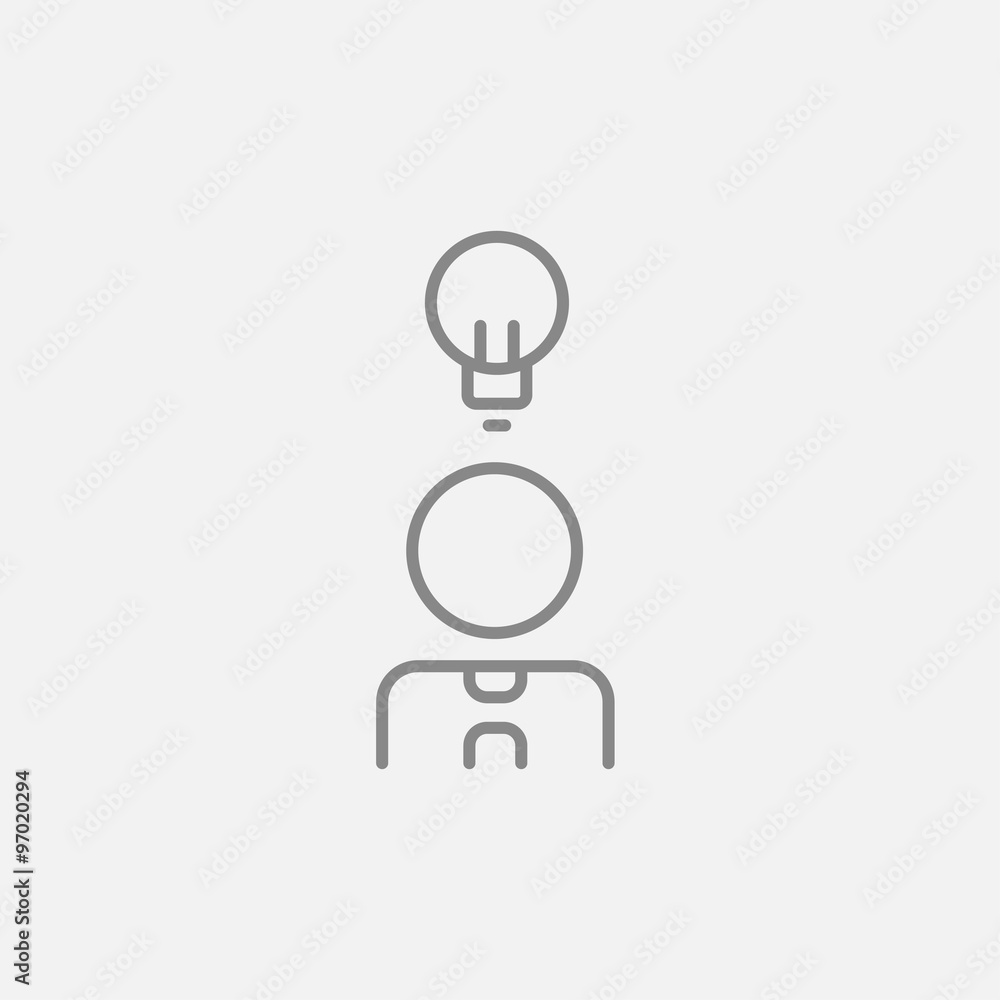 Businessman with idea line icon. Businessman with idea line icon.