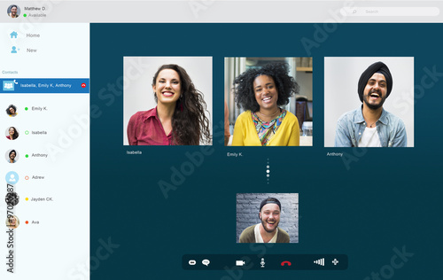 Bild auf Leinwand Video Call Facetime Chatting Communication Concept