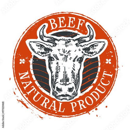 cow vector logo design template. beef or farm icon