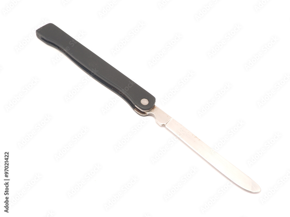 Tourist folding knife on a white background Tourist folding knife on a white background