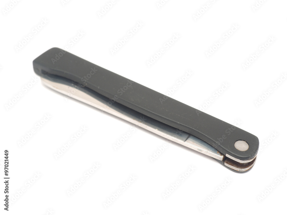 Tourist folding knife on a white background Tourist folding knife on a white background