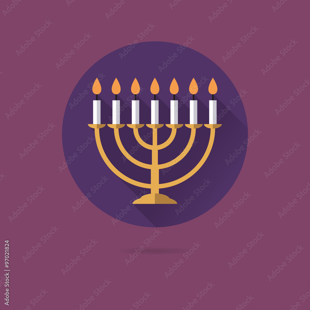 Menora Flat Design Vector Icon Menora Flat Design Vector Icon