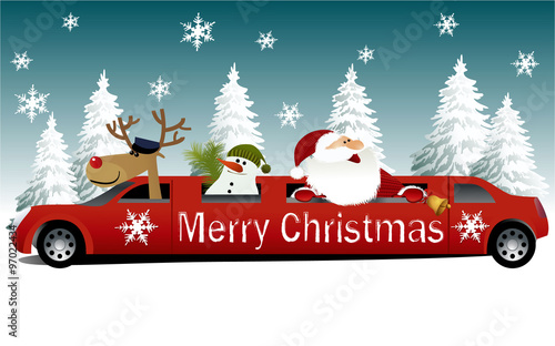 Christmas background with Santa Claus