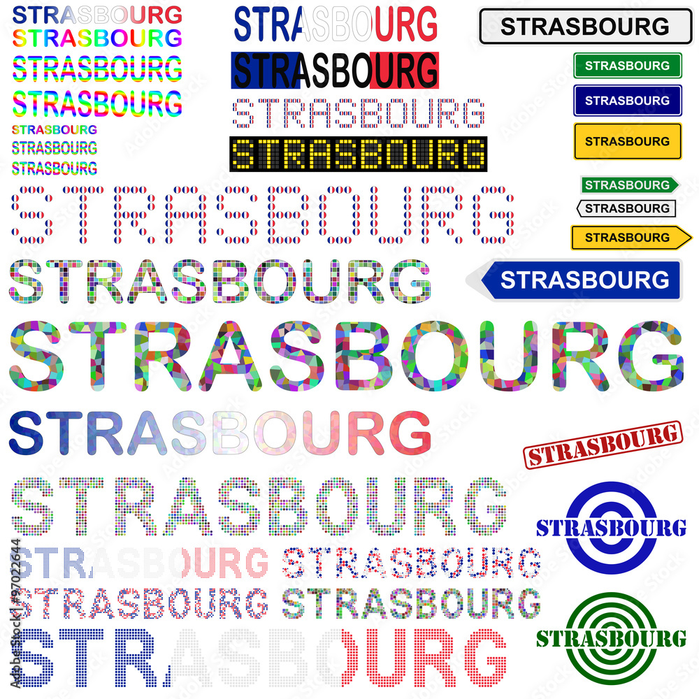 Strasbourg text design set Strasbourg text design set