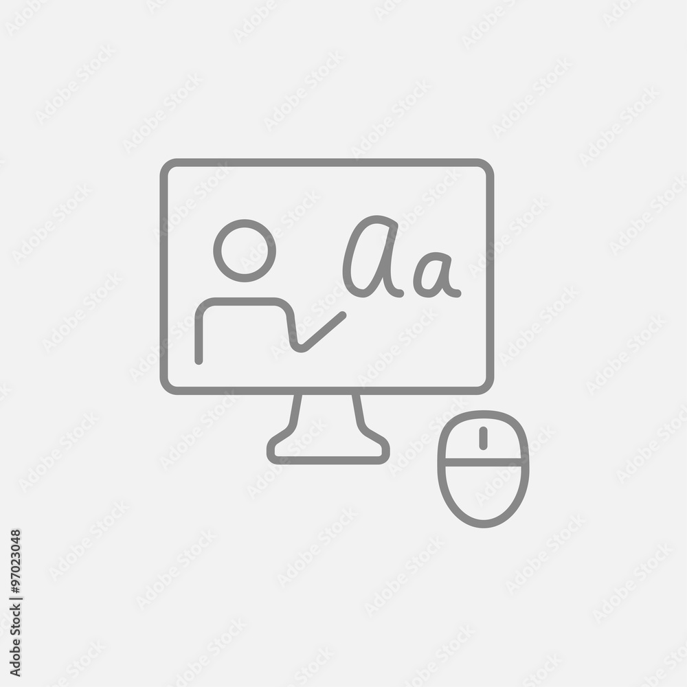 Online education line icon. Online education line icon.