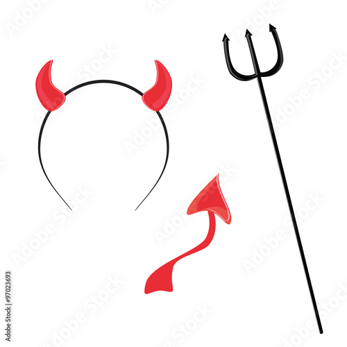 Devil horn,tail and trident