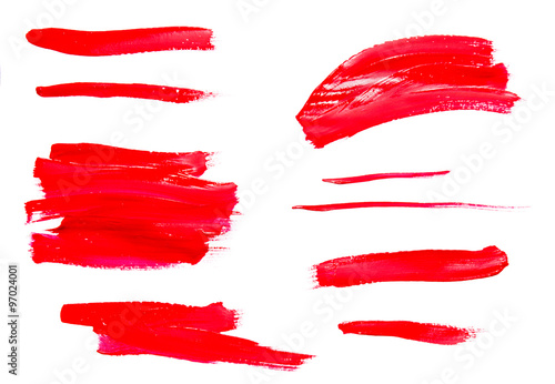Paint brush strokes texture red watercolor