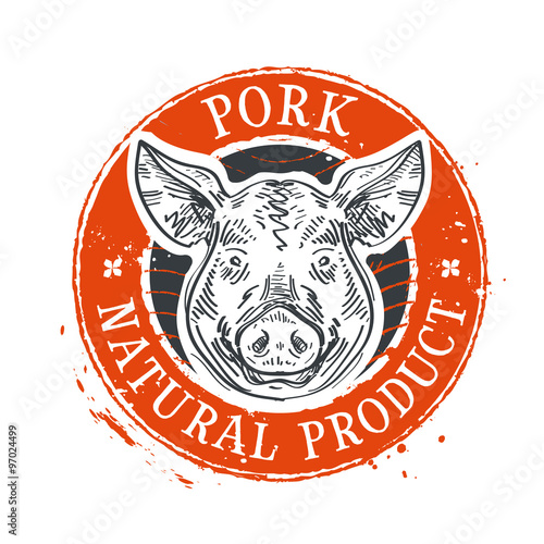 pig, swine vector logo design template. pork or farm icon