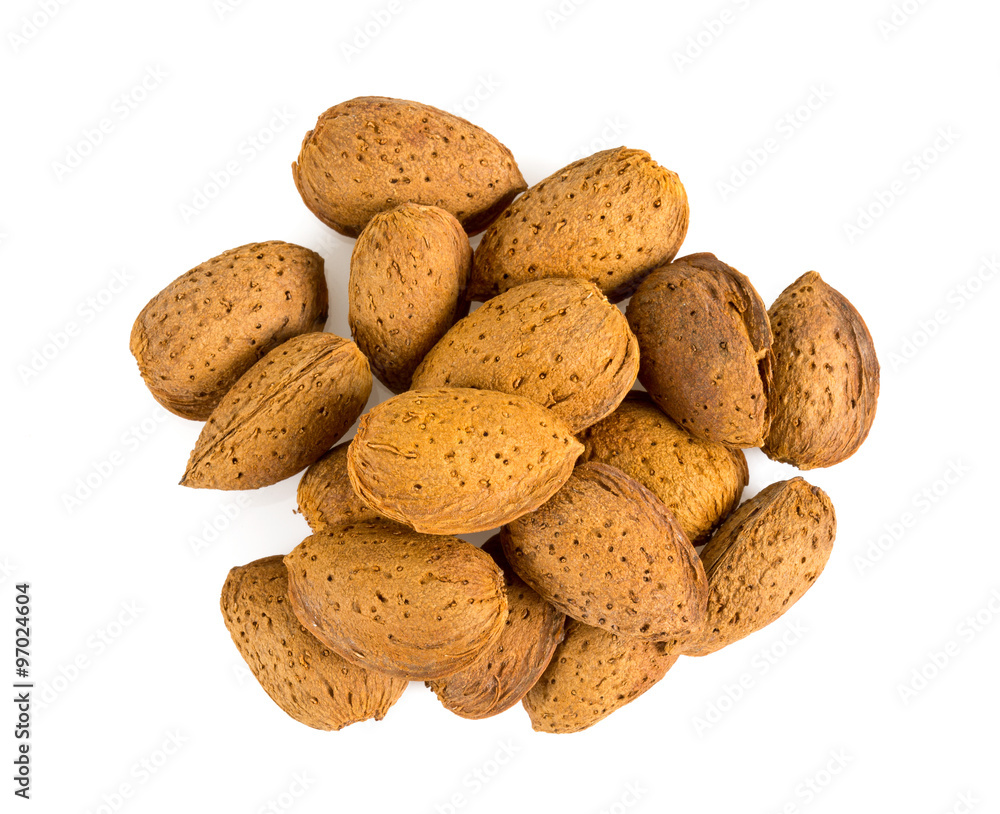 almonds isolated on white almonds isolated on white