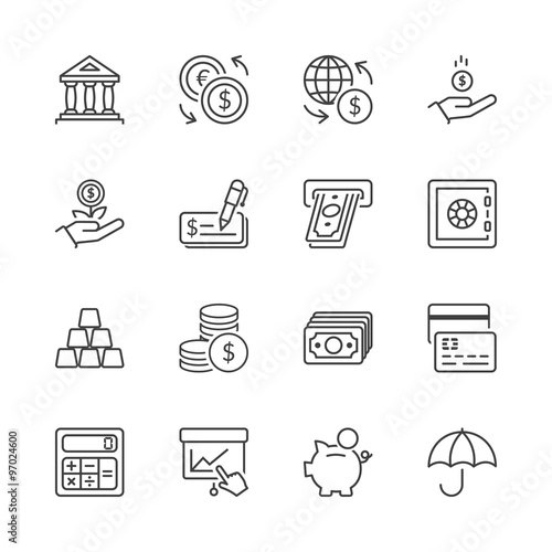 finance thin line iconset 1