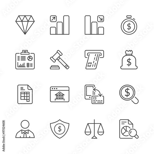 finance thin line iconset 2