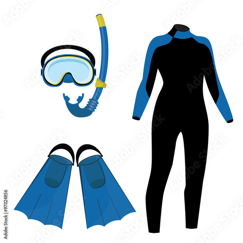 Diving icon set