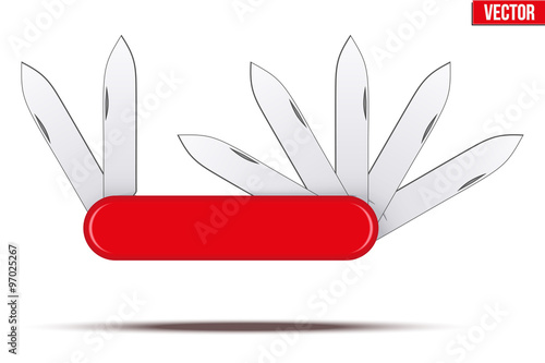 Penknife with many blades. 