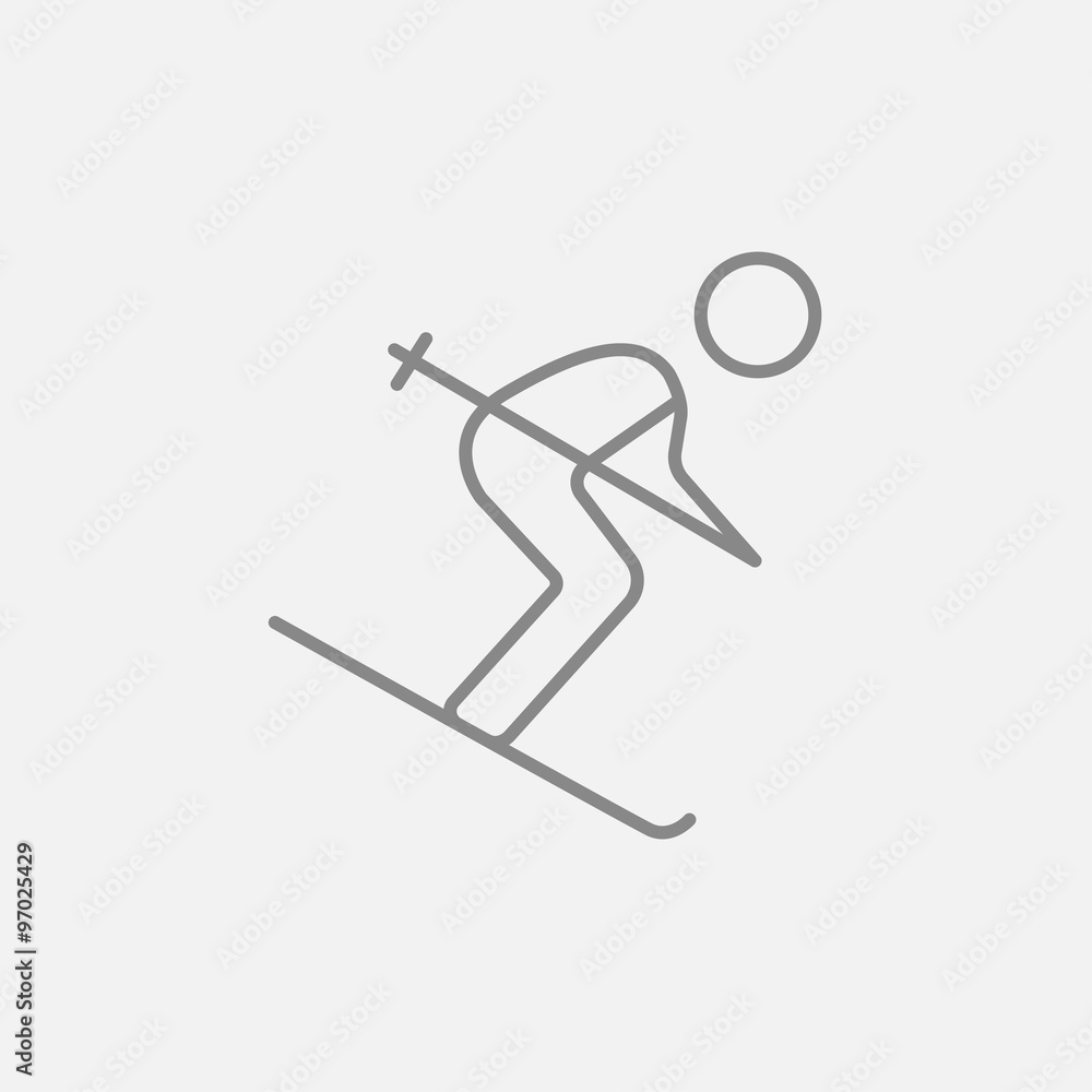 Obraz premium Downhill skiing line icon.
