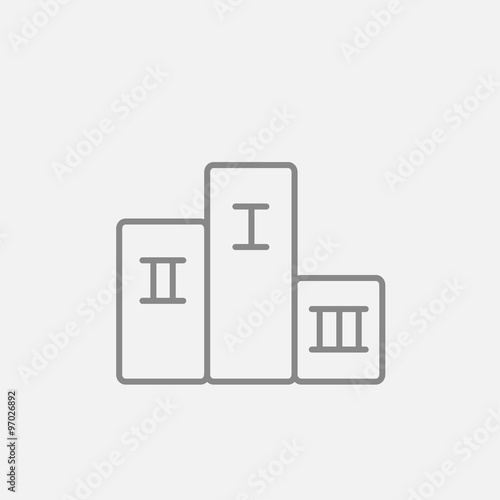 Winners podium line icon.