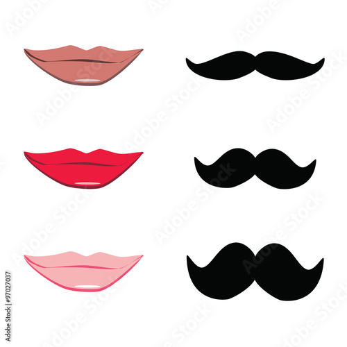 Lips and mustache