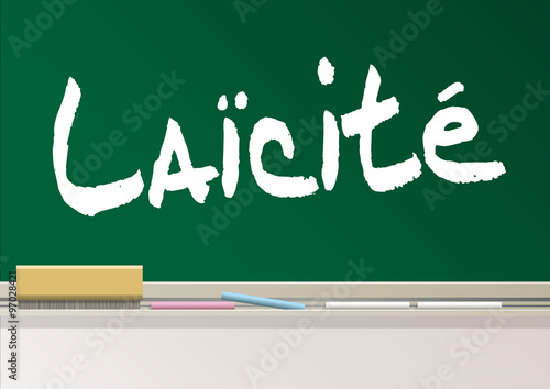 Laicite written on green board