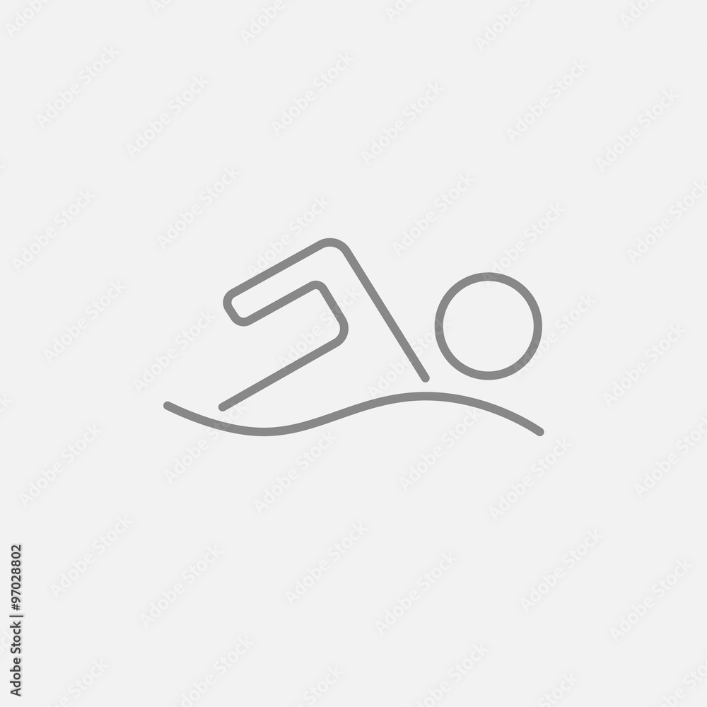 Swimmer line icon. Swimmer line icon.