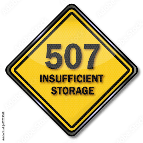 Computerschild 507 Insufficient Storage photo