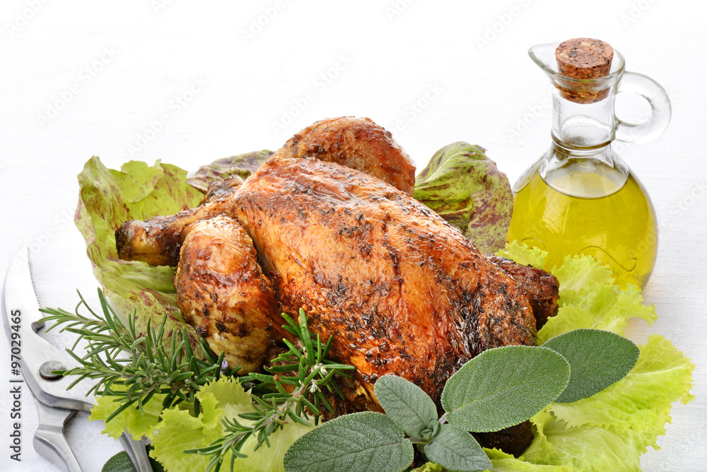 pollo grigliato intero Stock Photo | Adobe Stock