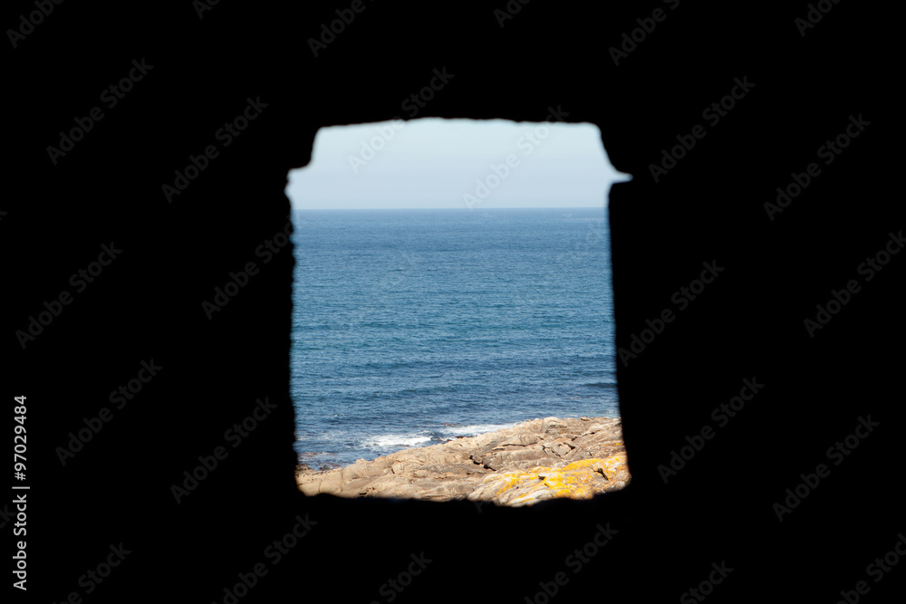 Window overlooking the Atlantic Ocean