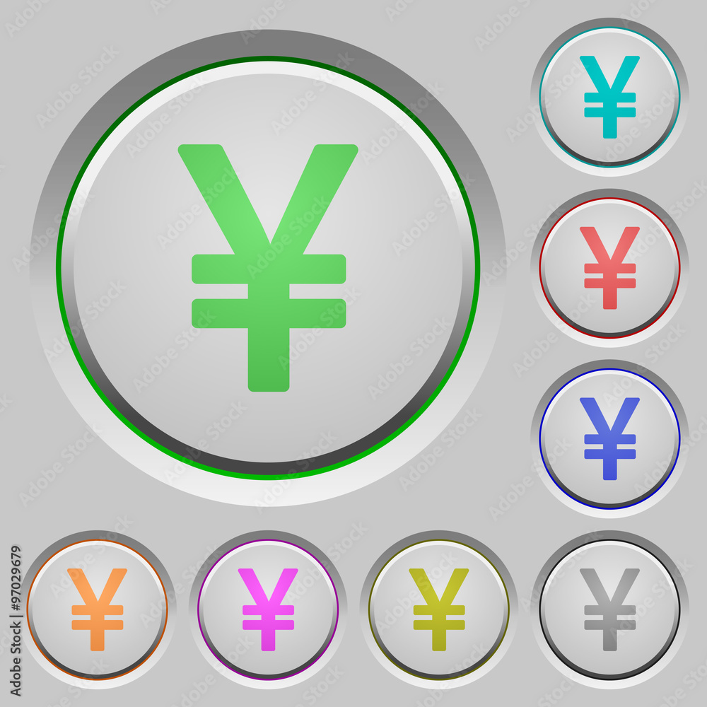 Fototapeta premium Yen sign push buttons