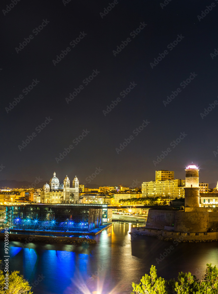 Saint Jean Castle and Cathedral de la Major in Marseille Saint Jean Castle and Cathedral de la Major in Marseille
