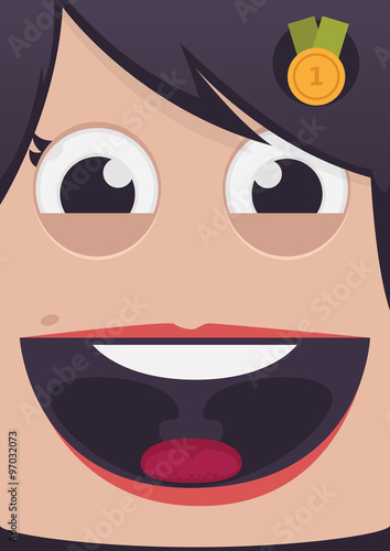 Woman face vector illustration
