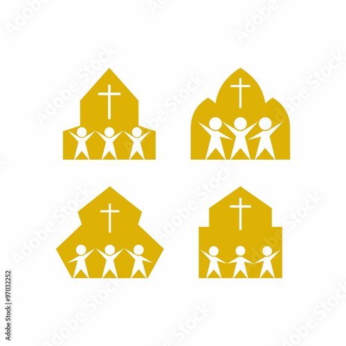 People in the church. Worship God.