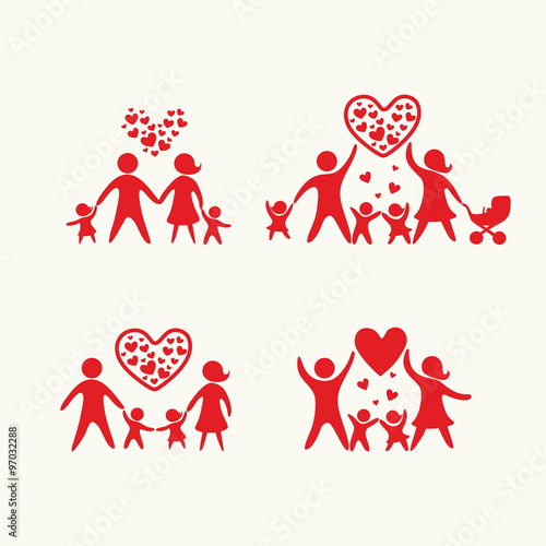 Family icons set. People.