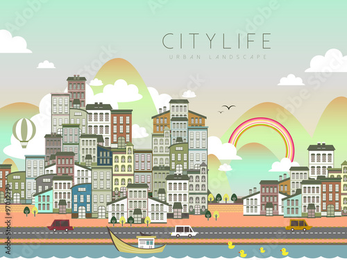 lovely city life scenery