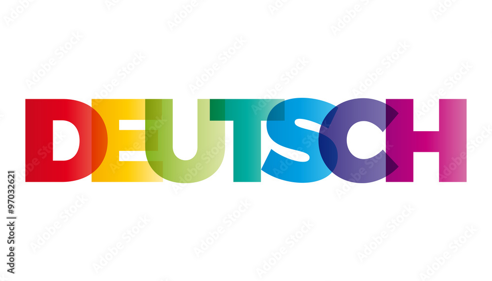 The word German. Vector banner with the text colored rainbow.