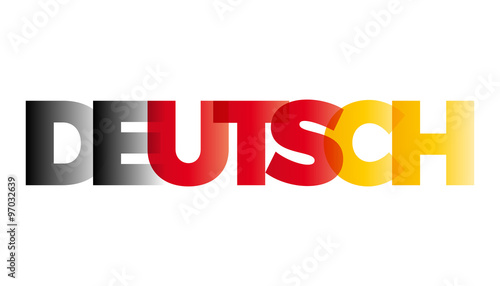 The word German. Vector banner with the text colored rainbow.