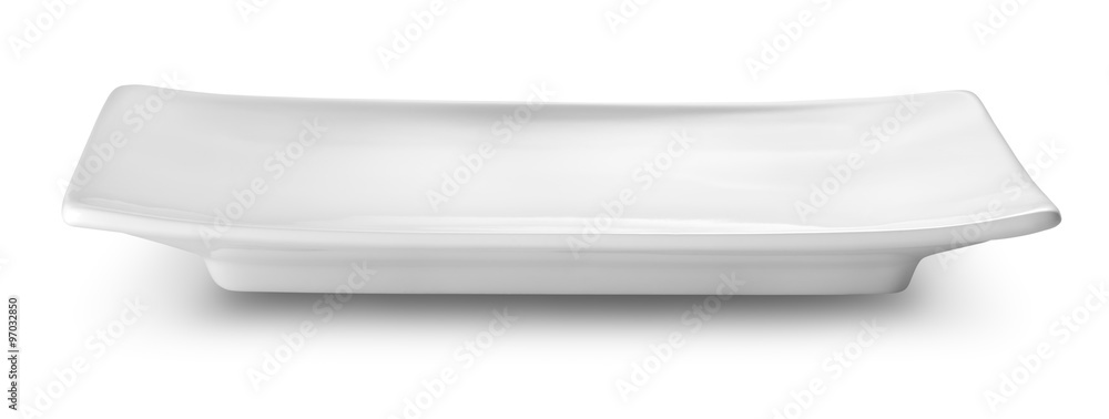 Rectangular white plate
