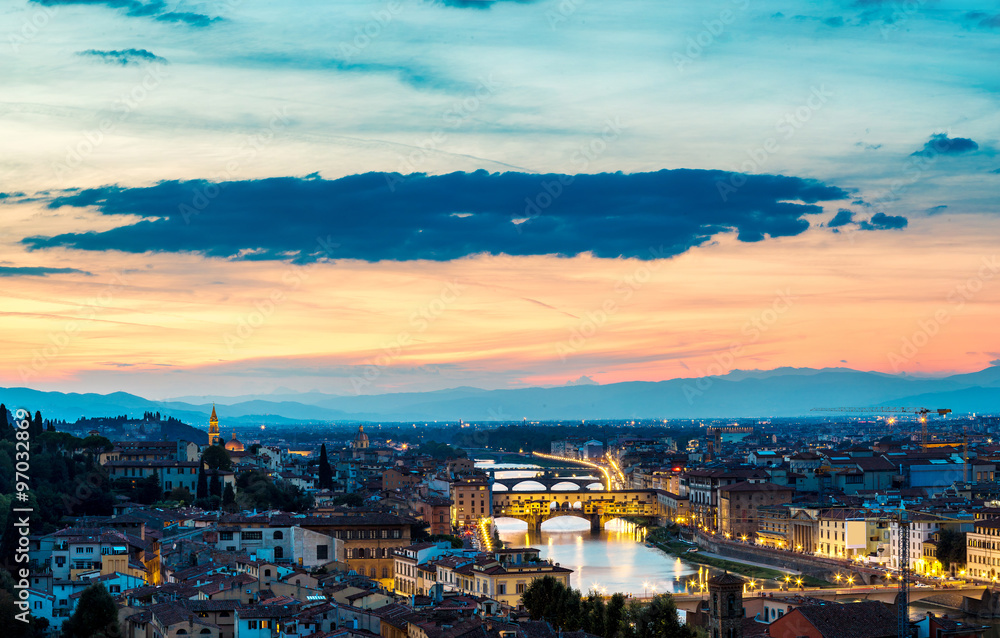 Obraz premium Panoramic sunset in Florence