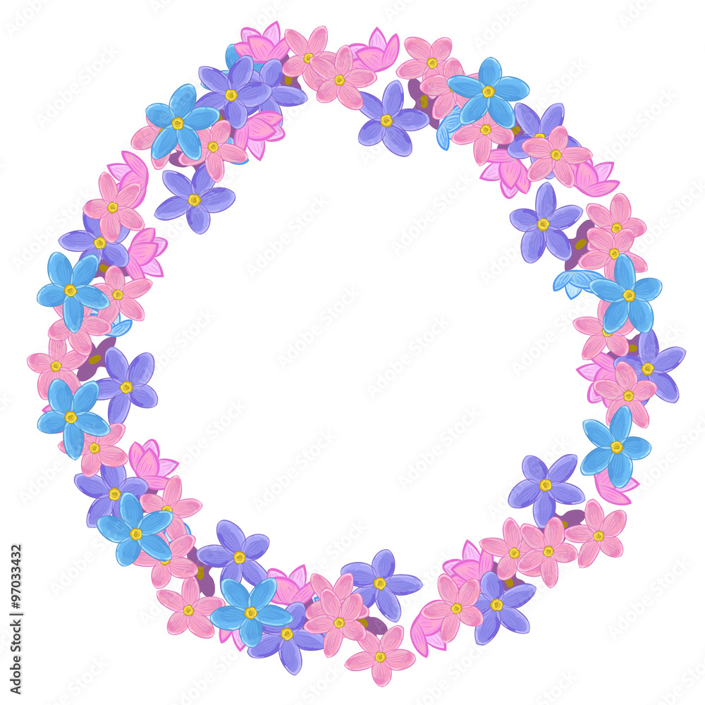 Floral circle wreath