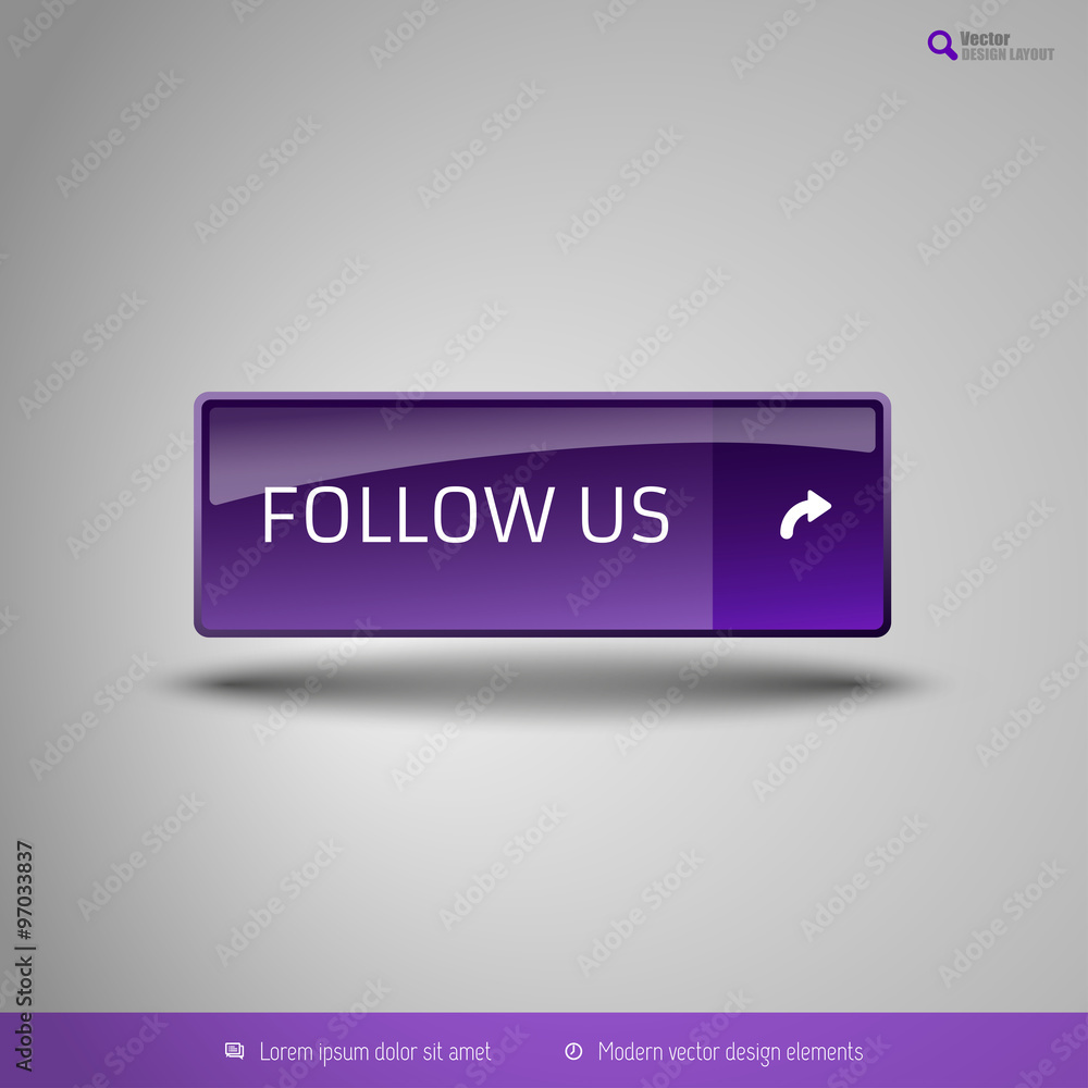 Simple button on the neutral gray background with icons. Vector Simple button on the neutral gray background with icons. Vector