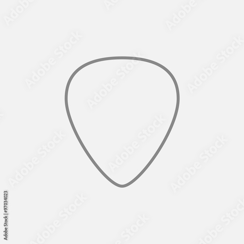 Guitar pick line icon.