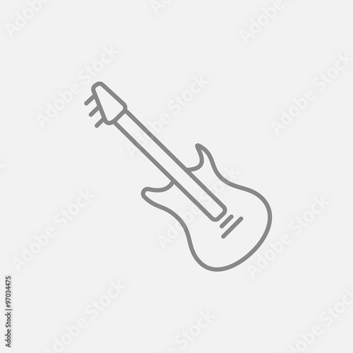 Electric guitar line icon.