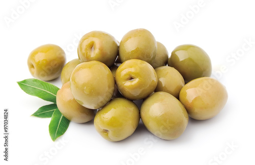 Sweet olives with leaves close up
