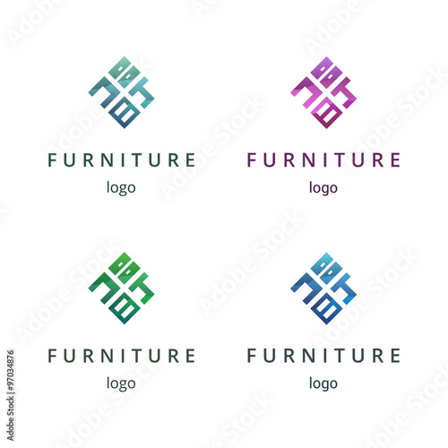 Furniture logo design concept. Different colors variant. Perfect for your business!
