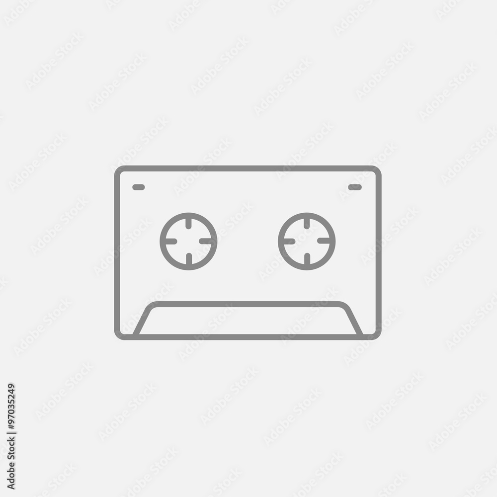 Cassette tape line icon. Cassette tape line icon.